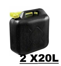 2x 20L NOT PETROL DIESEL FUEL JERRY CAN  WITH POURING SPOUT  20 L  BLACK