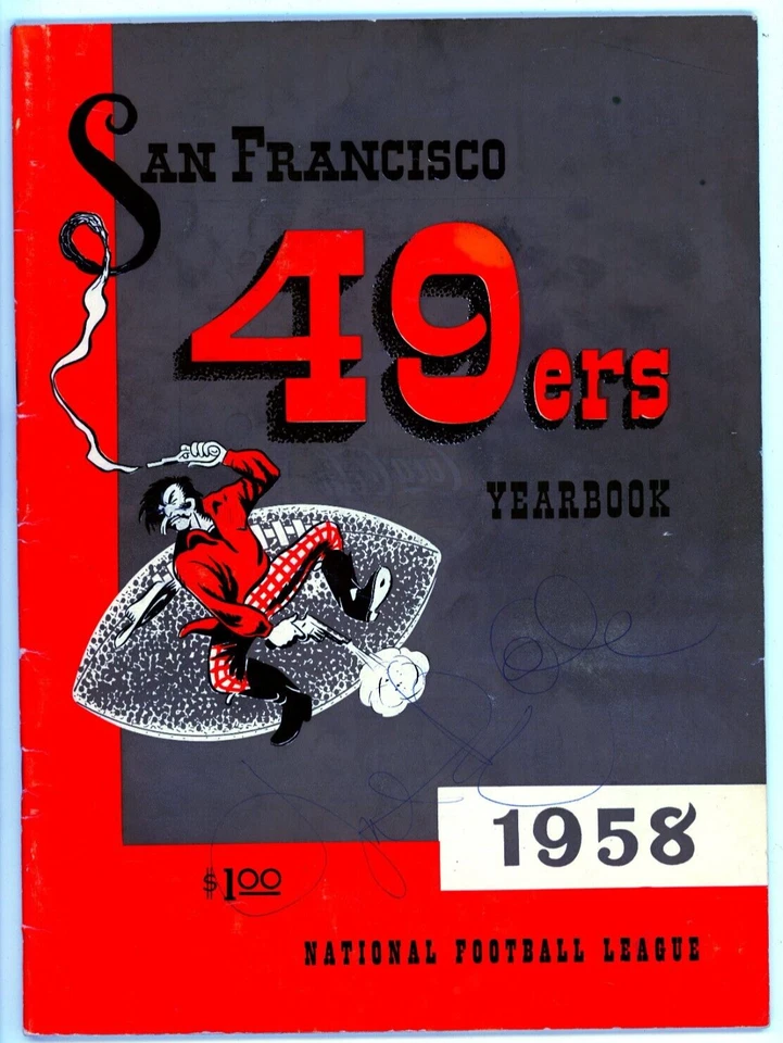 SIGNED 1958 San Francisco 49ers Yearbook NFL Falstaff Beer Coca Cola - Image 2 of 4