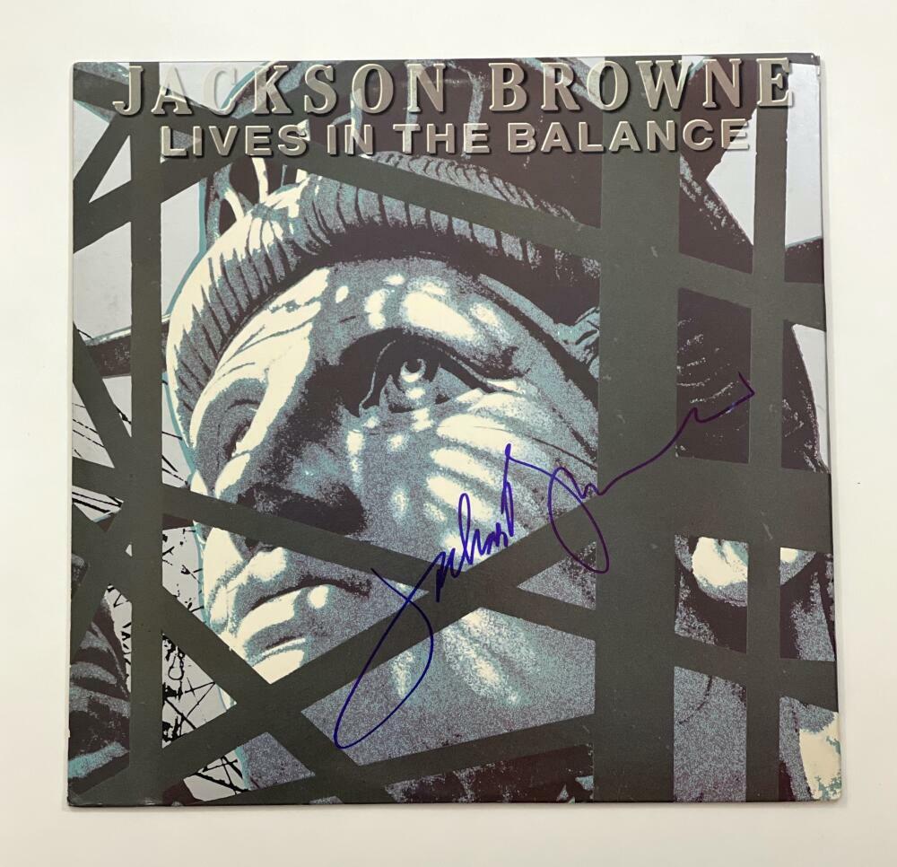 JACKSON BROWNE SIGNED AUTOGRAPH ALBUM VINYL RECORD - LIVES