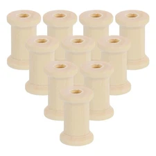 25Pcs Wooden Empty Spool, 0.6" x 0.9" Unfinished Wooden Spools, Wood Color