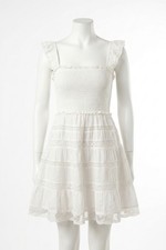 Loveshackfancy Colbera Lace-Trimmed Cotton Mini Dress White