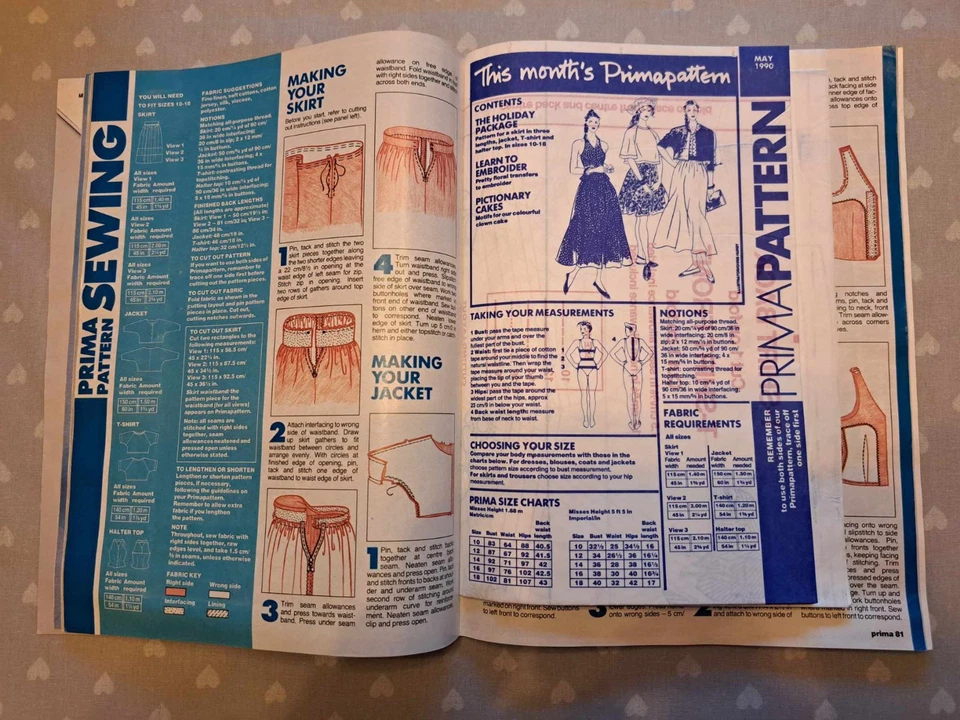 VINTAGE PRIMA MAGAZINE MAY 1990 SEWING & KNITTING PATTERNS, HANDICRAFTS, RECIPES - Image 2 of 4