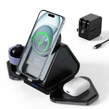 3 in 1 Charging Station Mag Safe Wireless Charger Stand Qi2-enable 15W Multiple