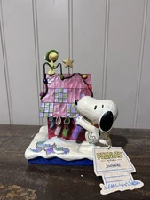 Jim Shore Peanuts Snoopy Woodstock “Prepping For Santa” Figurine 6-inch.  New