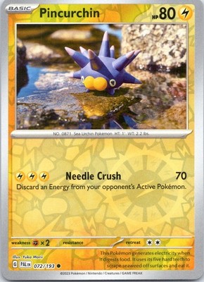Pincurchin Common SV02: Paldea Evolved 072/193 NM PAL Reverse Holo