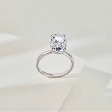 3,5ct Oval Diamant, Trauring Verlobungsring 18K Weißgold-Finish Hochzeit Ring