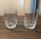 Vintage Waterford Crystal Kildare TWO 12 Oz Flat Tumblers Barrel Shape 4-1/2”