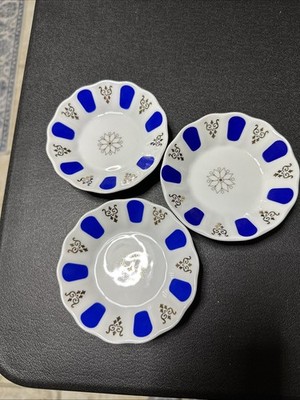 3 - Pasabahce Magazalari Dipping Bowls Condiment Turkish Porcelain Plates