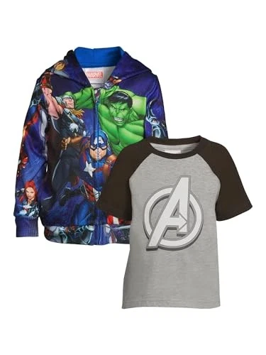 Avengers Toddler Boy Hoodie & T-Shirt Set, Avengers, 3T