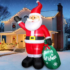 7 FT Christmas Inflatable Santa Claus with Gift Bag, Blow up Giant Santa Claus I