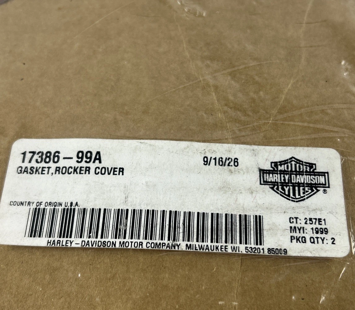 Harley Davidson 17386-99A Upper Rocker Box Cover Gasket Twin Cam photo 2