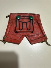 Red Leather Lederhosen Coin Change Purse Munchen Munich Germany Souvenir 1970s