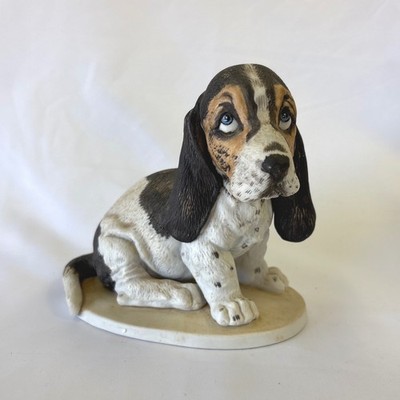 Vintage  Porcelain Basset Hound Puppy Dog Figurine 5'' 1983 Homco Masterpiece