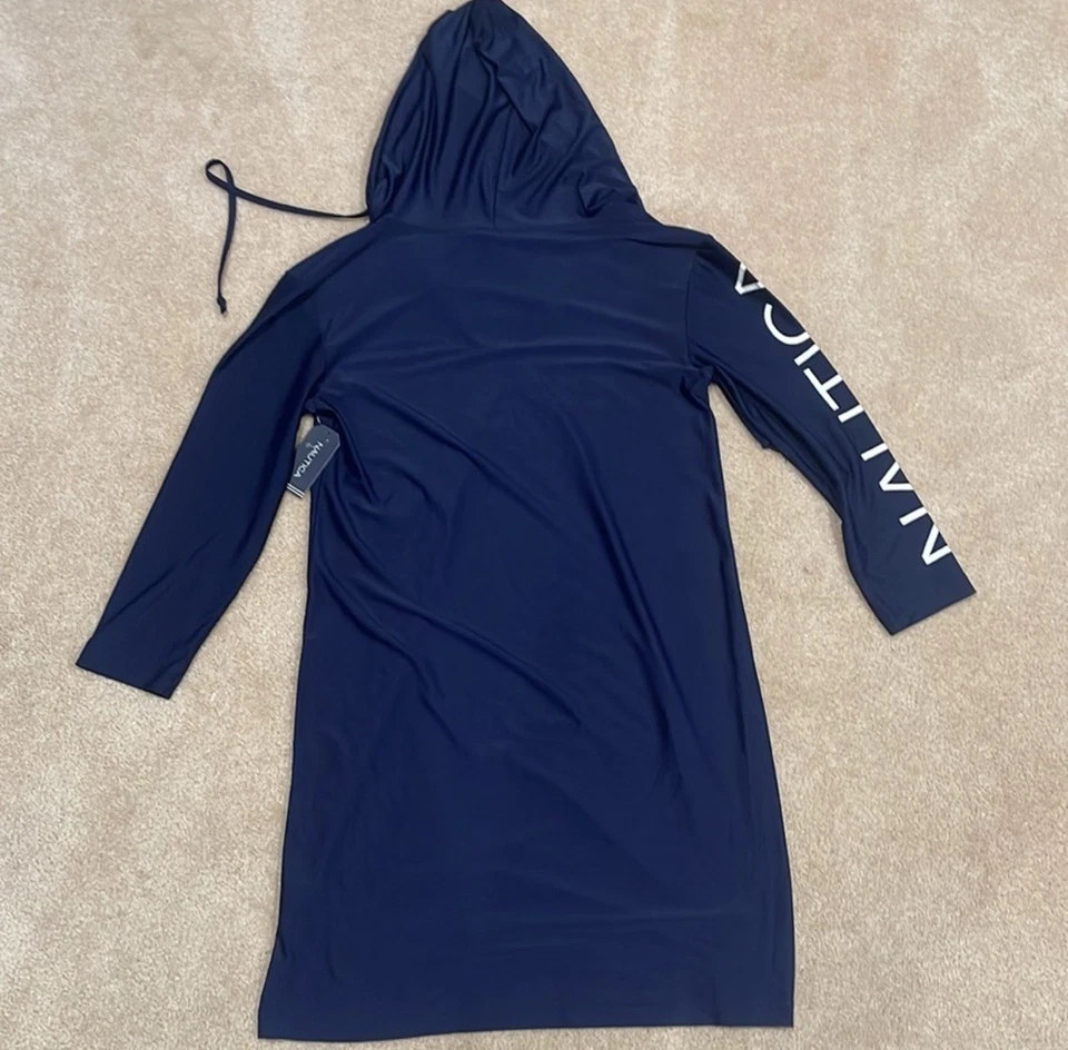 Traje de baño unisex Nautica azul marino con capucha manga larga encubrimiento mediano M/M Foto 2 de 3