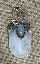 Quartz Crescent Moon Pendant