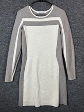Athleta Boreal Sweater Dress Size S Color Blocked Brown Taupe Wool Blend