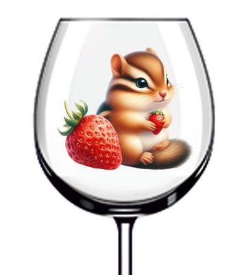 12x Chipmunk Erdbeere Vinyl Aufkleber Abziehbild Becher Weinglas Flasche Van Auto