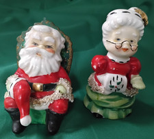 Geo Z. Lefton 1957 Santa & Mrs. Claus S & P Shakers Stamped/Signed -Japan