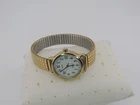 Vintage Timex Womens Watch 25mm White Dial Gold Tone Stretch Band New Battery