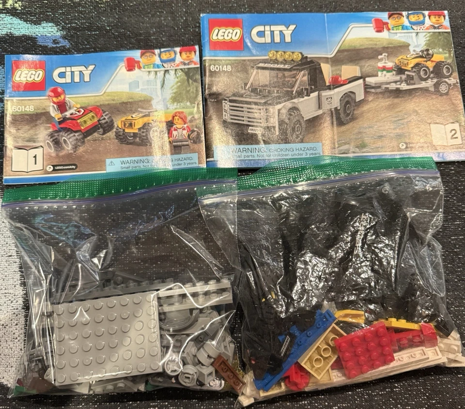 Минифигурка LEGO City 60148 ATV гоночная команда грузовик прицеп бывшая в употреблении полная снятая с производства - Изображение 4 из 4