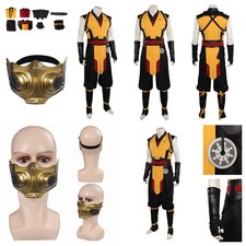Scorpion cosplay costumes Mortal 1Game Kombat mens Scorpion outfits Mask fullset