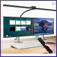 Schreibtischlampe LED Dimmbar 24W 80Cm Klemmbar Augenschutz Tageslicht Schwarz