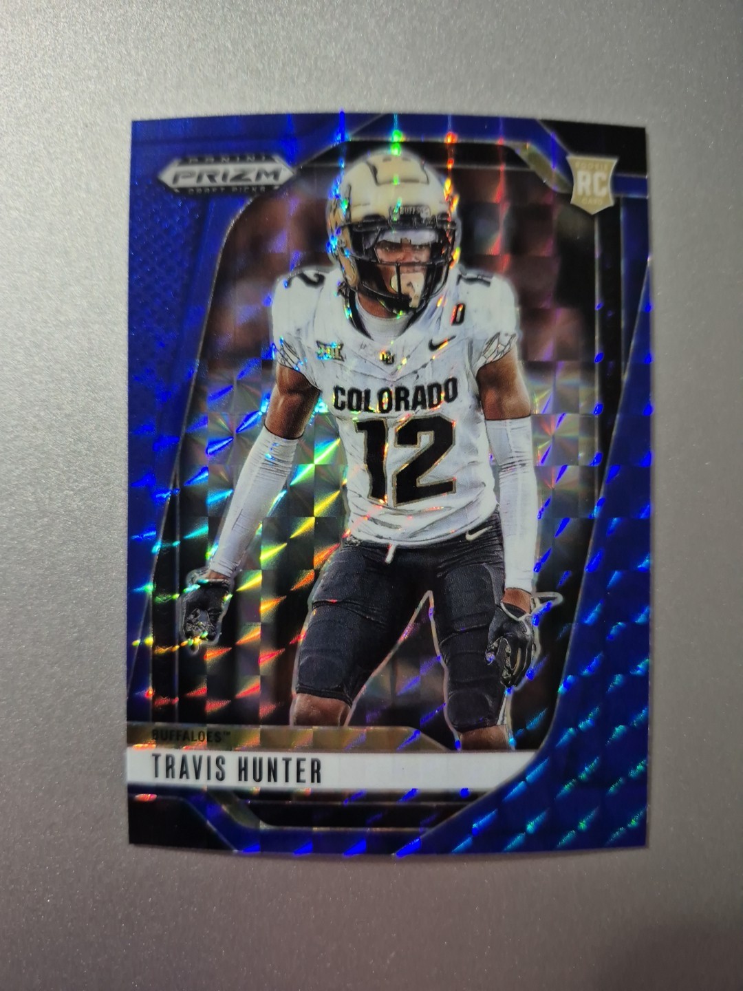 2025 Panini Prizm Draft Picks Travis Hunter #20 RC Blue Finite Prizm /89