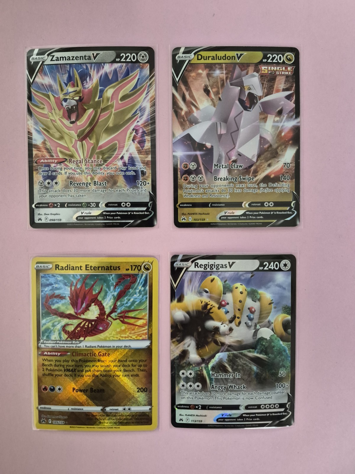 Pokemon Zamazenta 098 Crown Zenith , Duraludon 103. Regigigas 113. Radiant 105