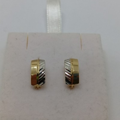 OHRRINGE MONACHELLA KNOPF IN 18KT GELB- UND WEISSGOLD 1,5 GRAMM (8521)