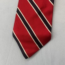 Vtg Brooks Brothers Makers Silk Tie Repp Tie Exec Red White Blue Stripe 3.6x57