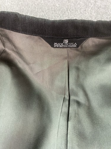 Polo University Club Suit Jacket 46 L Gray Wool Striped Designer Ralph Lauren - Picture 11 of 15