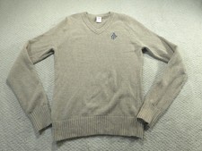 Abercrombie & Fitc Sweater Mens Large V Neck Rabbit Hair Blend Tan Preppy