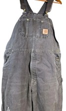 Vintage Carhartt R08 Brown Duck Canvas Bib Overalls 40 32 Faded Workwear