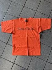 Nautica Boys Orange T-Shirt Size S 8-10 100 Cotton Logo Short Sleeve