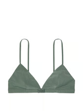 Victoria's Secret Faded Sage Logo MEDIUM Luxe Crepe Triangle Bralette Bra