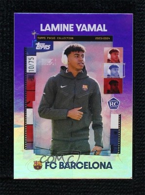 2023-24 Topps Focus FC Barcelona Blue Foil 10/75 Lamine Yamal #30 Rookie RC 1j2