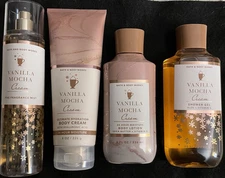 Lot Of 4 - Bath & Body Works VANILLA MOCHA CREAM Cream, Mist, Lotion, Shower Gel