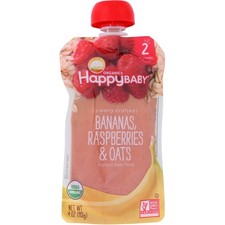 Happy Baby Organic Clearly Crafted Bananas Raspberries  Oats 4 Oz
