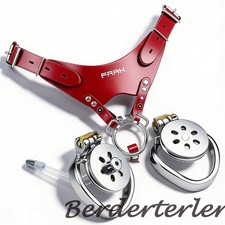 Durable Flat Negative Metal Chastity Cage Device with Tube Sturdy Ring for Sissy