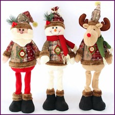 Muñecas de Navidad decorativas de Navidad de 3 piezas muñeco de nieve de reno Papá Noel de pie