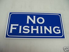 Vintage NO FISHING Metal Sign for golf course country club grounds NEW