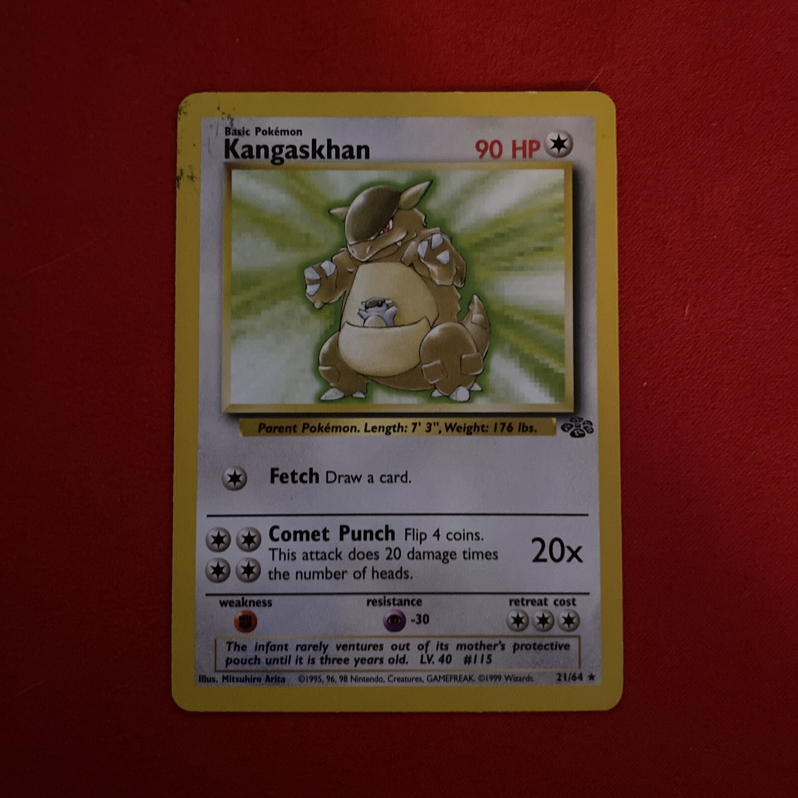 Pokémon TCG Kangaskhan Jungle 5/64 Holo Unlimited Holo Rare LP