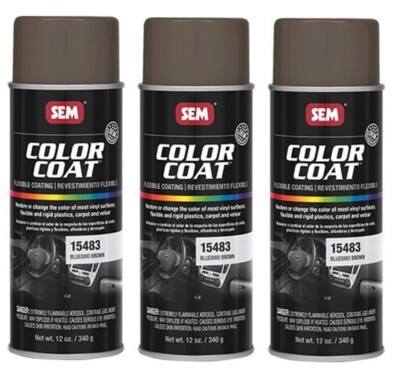 SEM 15483 Color Coat Bluebird Brown Spray Paint Aerosol Can 12 oz. (3 Cans)