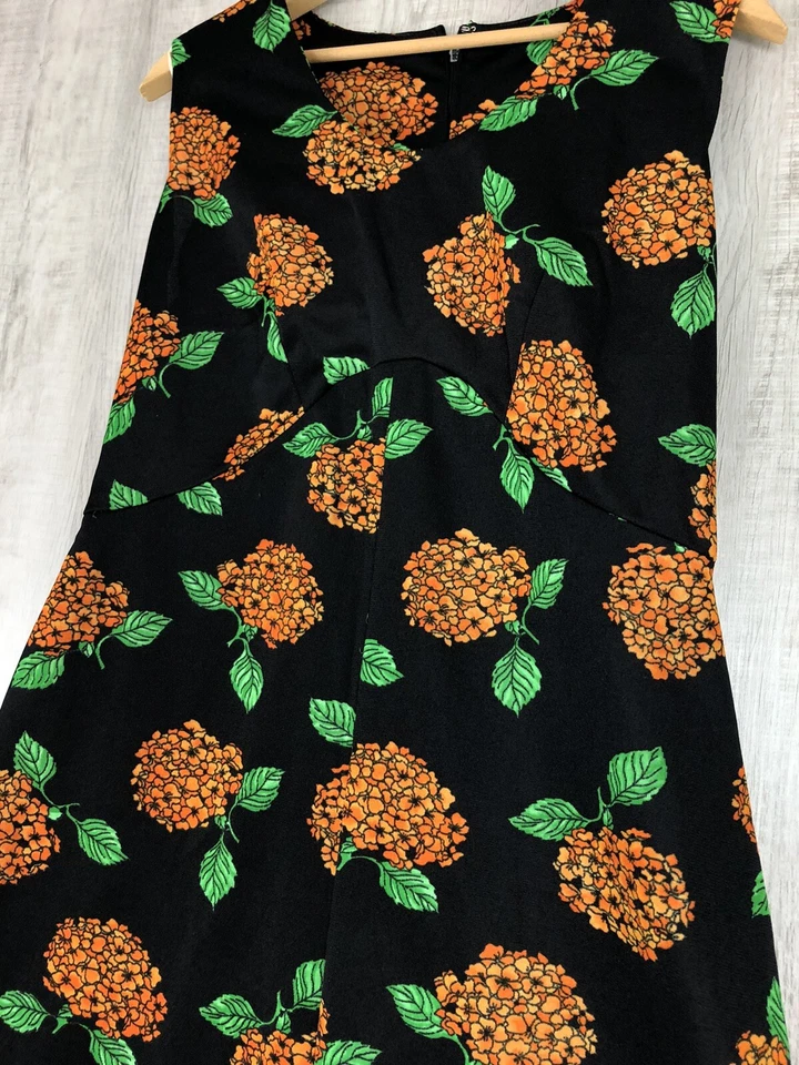 Vintage Hawaiian Floral Dress 60s 70s Mod GoGo Hippie Womens Size 15-17 - Image 3 of 4