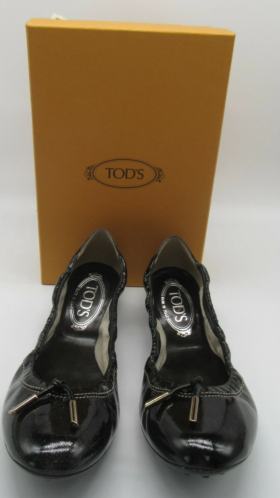 TOD’S Ballerine scrunch Tod's nere in vernice taglia 9 5