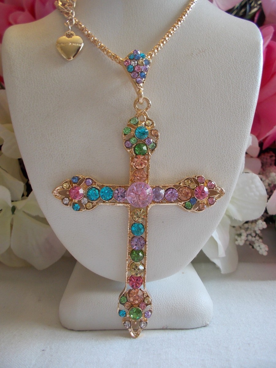 Collana Statement Betsey Johnson Con Ciondolo Libellula E Strass – Oro, Viola, Blu, Catena Curb Link