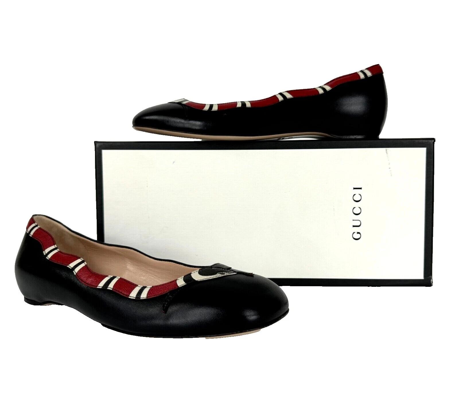 Parte superior de cuero informal de ballet para mujer Gucci
