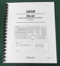 Otari PD-80 Instruction Manual: Comb Bound with Protective Covers 