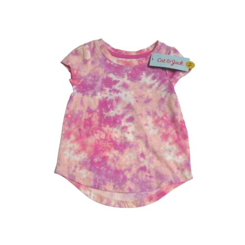 Cat & Jack Toddler Girl Size 2T Short Sleeve T-Shirt Tie Dye Orchid - Picture 1 of 6