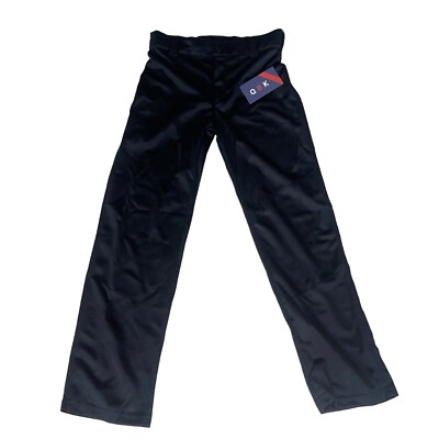 NWT QBK Girls Softball Sport Pants Size L Black Youth Size 12-13 Stretch Waist